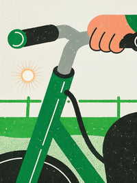 A Person Riding A Bicycle On A Sunny Day — Stock Illustration