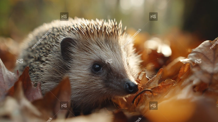 Hedgehog In Autumn Leaves — Stock Photo