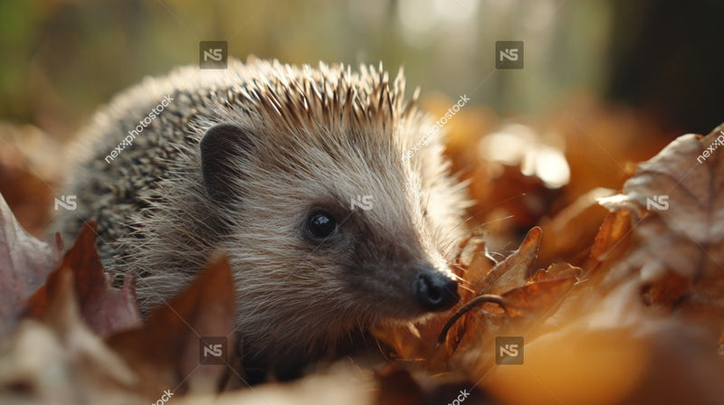 Hedgehog In Autumn Leaves — Stock Photo