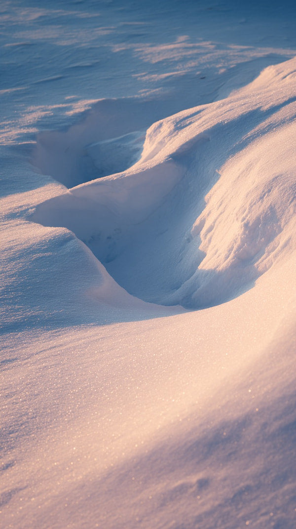 Snow Covered Mountain Landscape With A Clear View Of Snow Capped Peaks And A Valley Filled With Snow — Stock Photo