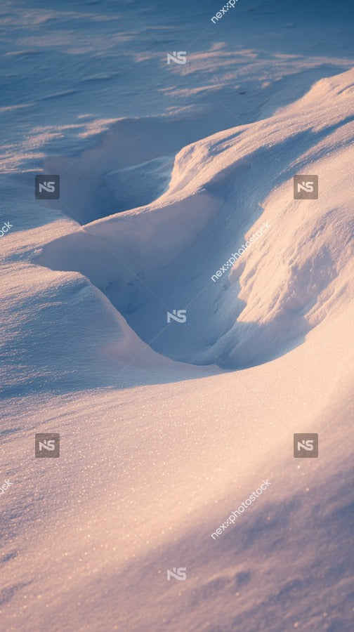 Snow Covered Mountain Landscape With A Clear View Of Snow Capped Peaks And A Valley Filled With Snow — Stock Photo