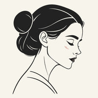 A Black And White Illustration Of A Woman S Profile Portrait Showcasing Her Hairstyle And Facial Features — Stock Vector