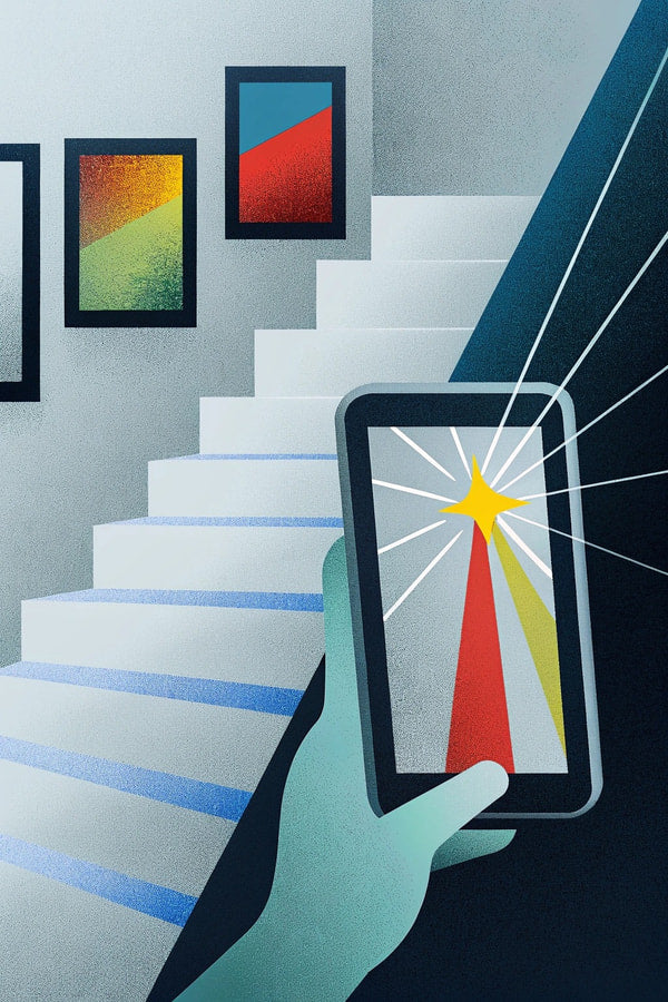 Digital Art Gallery Experience — Stock Illustration