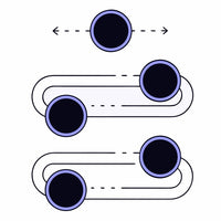 Isolated Graphic Design Illustration Of A Three Step Process With Circles And Arrows On A White Background — Stock Vector