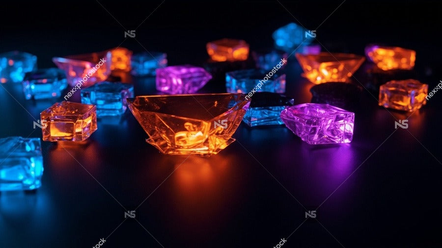 Colorful Crystals On A Dark Background — Stock Photo
