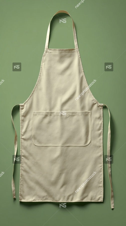 Tan Apron With Pockets Displayed Against A Green Background — Stock Photo