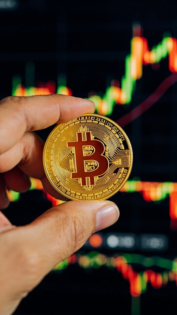 Bitcoin Held By A Hand — Stock Photo