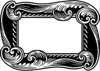 Black And White Illustration Of An Ornate Frame With Scrollwork Showcasing Intricate Designs And Patterns — Stock Vector