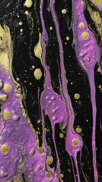Abstract Art With Vibrant Colors And Splashy Patterns A Mix Of Purple Yellow And Black Hues — Stock Photo