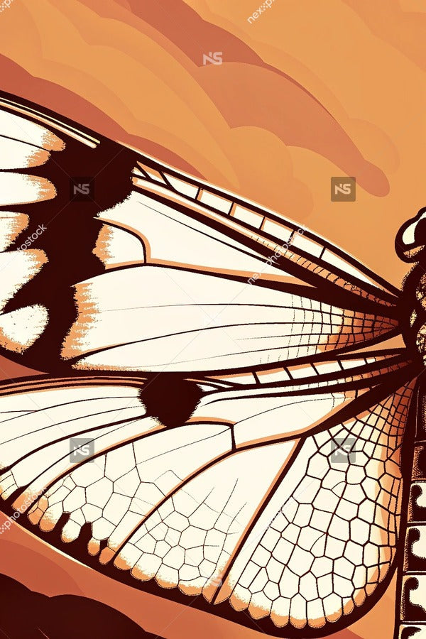 A Close Up Of A Vibrant Butterfly Wing With Intricate Patterns And Colors Set Against A Contrasting Background — Stock Illustration
