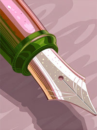 Vintage Fountain Pen With Gold Nib — Stock Illustration
