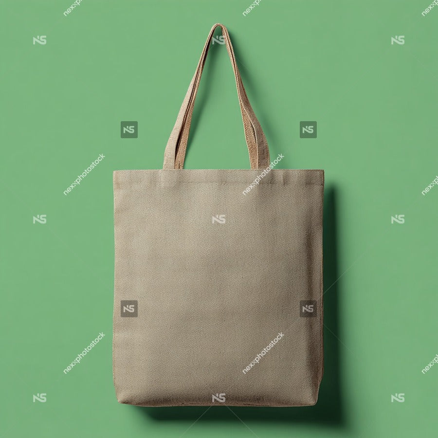 Beige Canvas Tote Bag — Stock Photo
