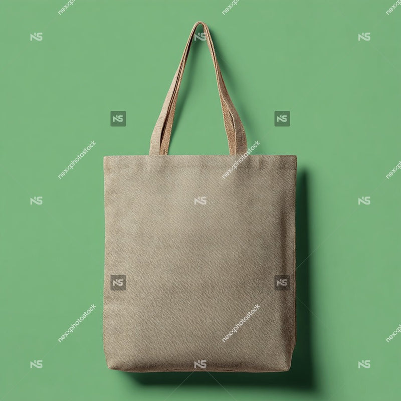 Beige Canvas Tote Bag — Stock Photo