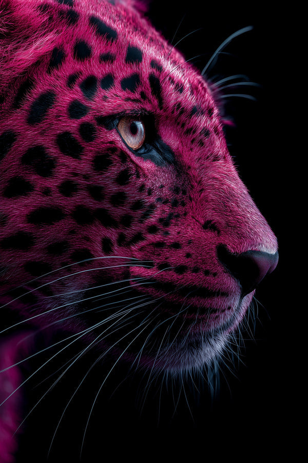 Leopard Portrait Against A Red Background — Stock Photo