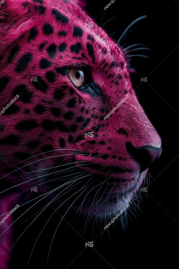 Leopard Portrait Against A Red Background — Stock Photo