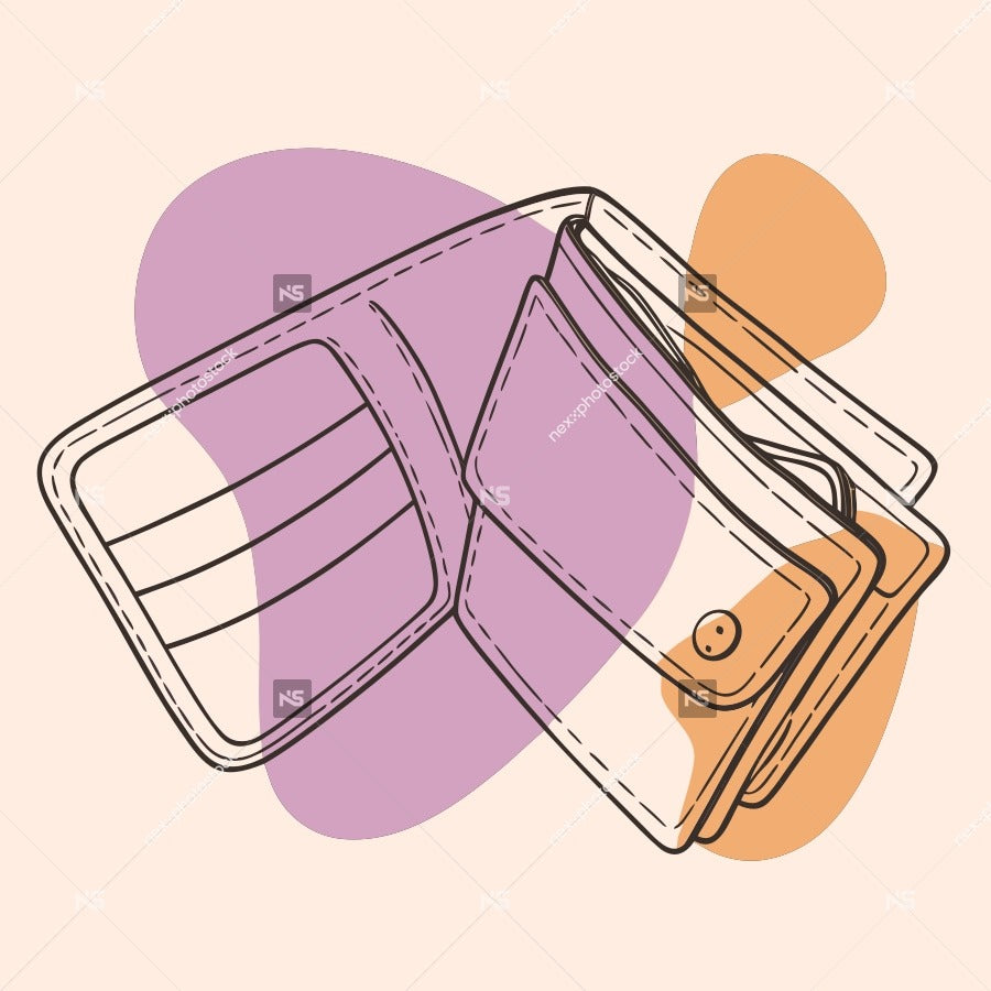 A Wallet With Money Inside — Stock Vector