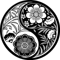 Black And White Floral Mandala Design — Stock Vector