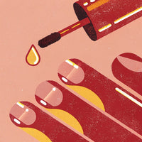 Nail Polish Application Demonstration — Stock Illustration