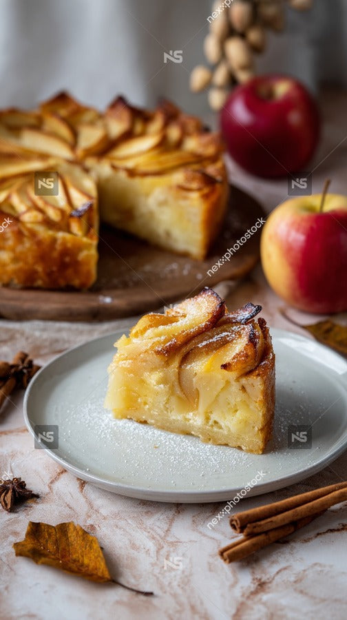 Shows A Close Up View Of A Dessert Specifically A Cake With Slices Missing Placed On A Wooden Surface — Stock Photo