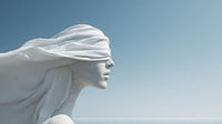 Lady Justice Statue With A Veil Over Her Face Set Against A Blue Sky Background — Stock Photo