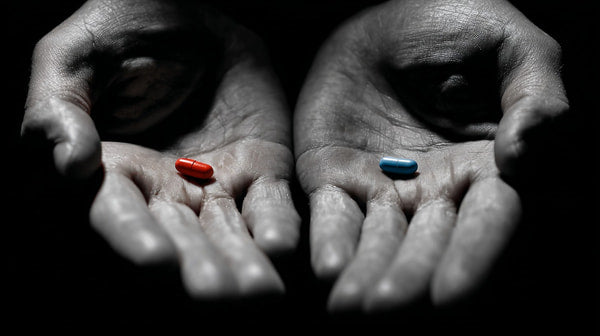 Hands Holding Pills — Stock Photo