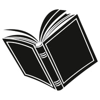 Displays A Black And White Illustration Of An Open Book Which Is The Central Focus Of The Composition — Stock Vector