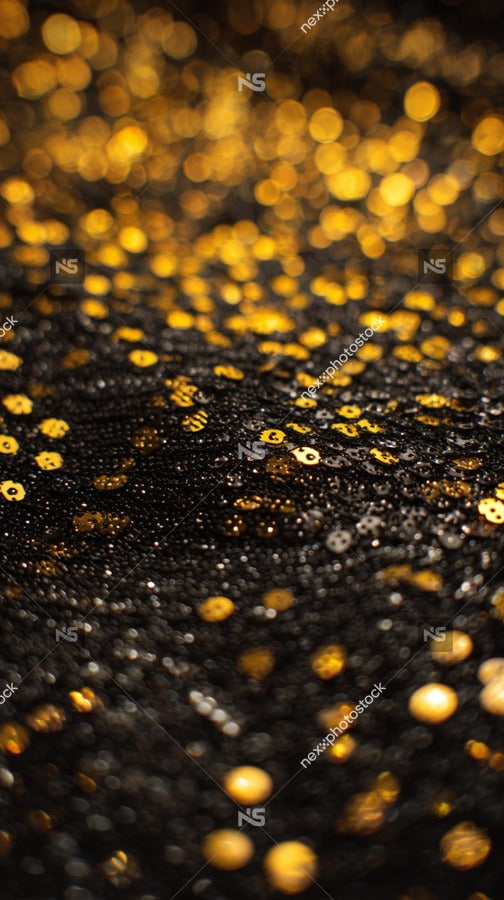 Showcases A Close Up Of Glittering Gold Confetti With A Focus On The Sparkling Texture And Individual Pieces Of Confetti — Stock Photo
