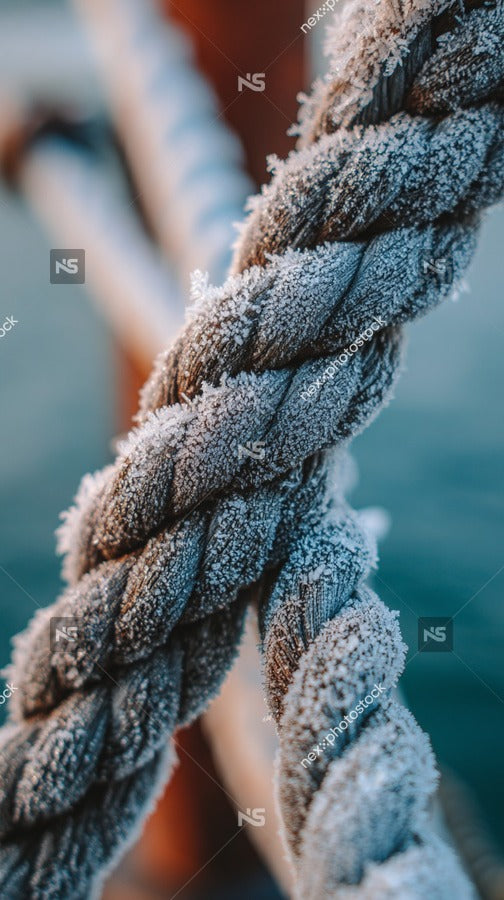 Rope With Ice Formation — Stock Photo