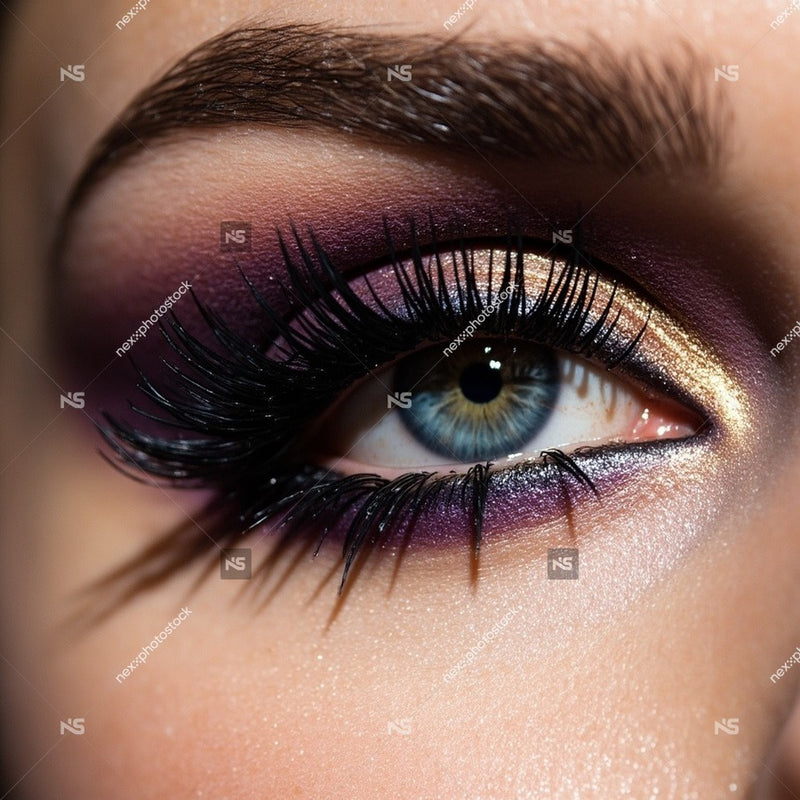 Striking Eye Makeup With Eyeliner And Shimmery Shadow Set Against A Close Up Of A Person S Face — Stock Photo