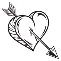 Black And White Archery Heart Tattoo Design — Stock Vector