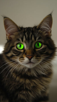A Cat With Green Glowing Eyes — Stock Photo