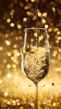 Champagne Toast With Gold Confetti — Stock Photo