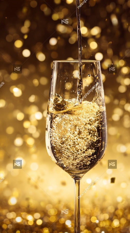 Champagne Toast With Gold Confetti — Stock Photo