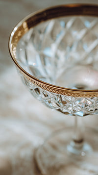 A Crystal Wine Glass Is Placed On A Table — Stock Photo