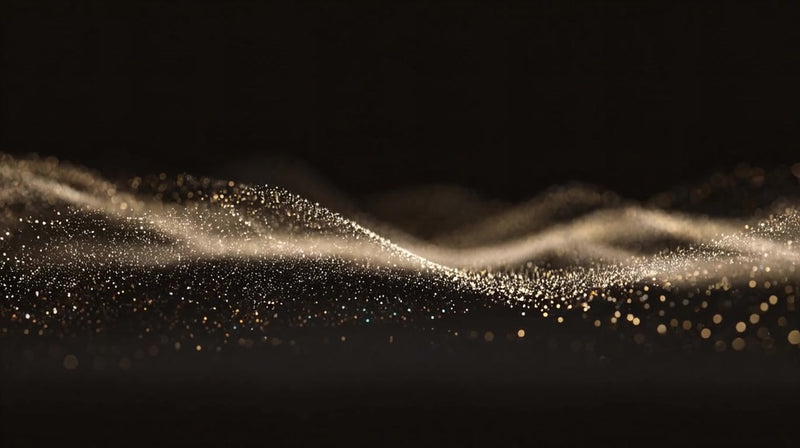 displays a close up view of a sparkling substance that resembles stars confetti against a dark background - Stock Video