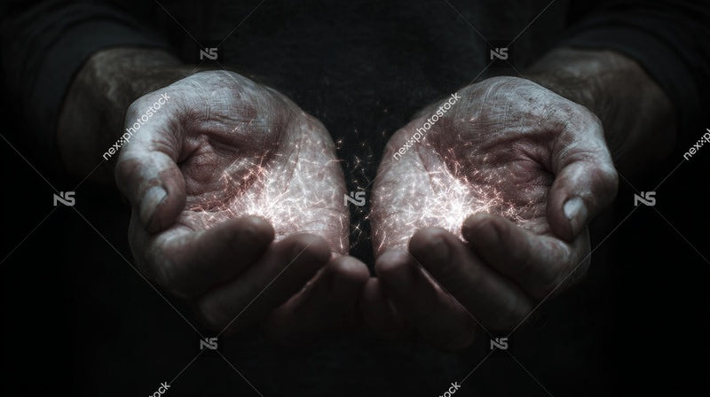 A Pair Of Hands Gently Cradling A Small Amount Of Ash Set Against A Dark Background — Stock Photo
