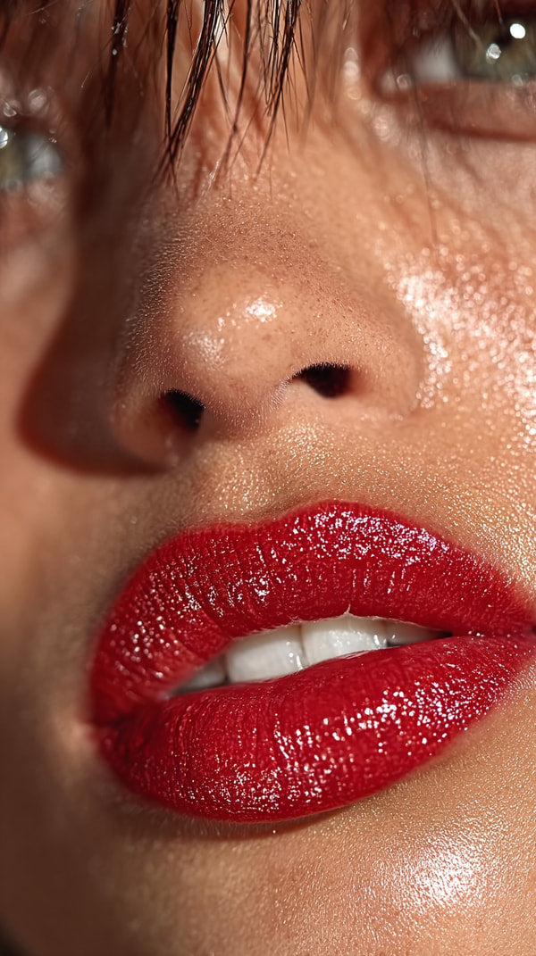 Red Lipstick Close Up — Stock Photo