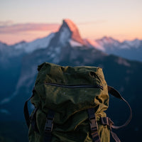 A Hiker S Journey Through The Majestic Swiss Alps With A Backpack As The Focal Point Against The Backdrop Of A Mountain Range — Stock Photo