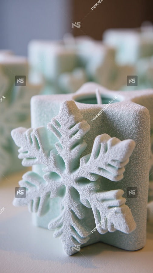Handmade Snowflake Candles — Stock Photo