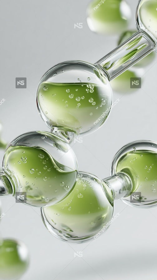 Clear Glass Beads Floating In Water — Stock Photo