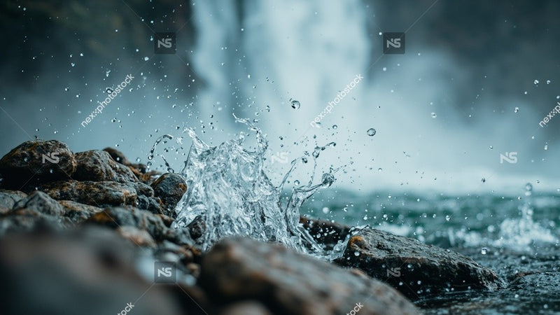 Waterfall With Raindrops Falling — Stock Photo