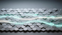 shows a wall with a pattern resembling a lightning bolt composed of black hexagonal tiles arranged in a diagonal layout - Stock Video