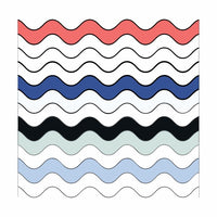 Features A Stylized Wavy Pattern Design Which Is Composed Of Multiple Colors Arranged In A Wave Like Pattern — Stock Vector