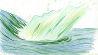 Wave Artwork With Green And Yellow Hues — Stock Illustration