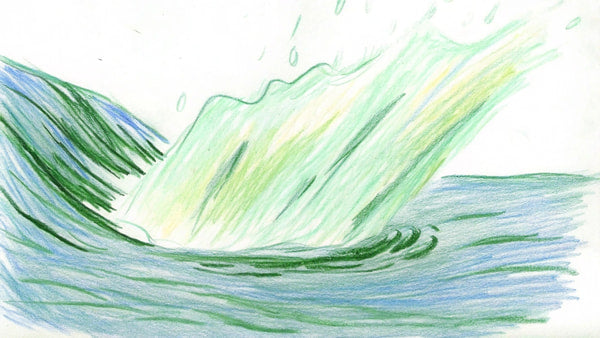 Wave Artwork With Green And Yellow Hues — Stock Illustration