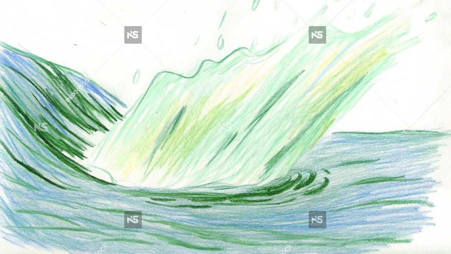 Wave Artwork With Green And Yellow Hues — Stock Illustration