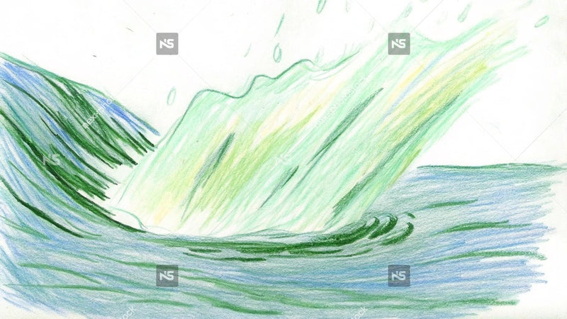 Wave Artwork With Green And Yellow Hues — Stock Illustration