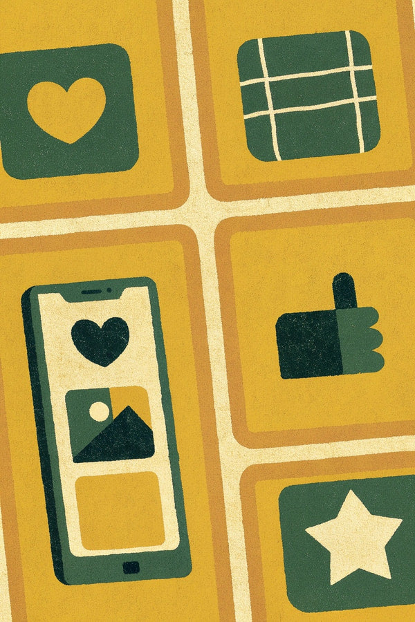 Displays A Collection Of Digital Icons Arranged Within A Square Frame Showcasing Various Symbols And Emojis Commonly Used In Digital Communication — Stock Illustration