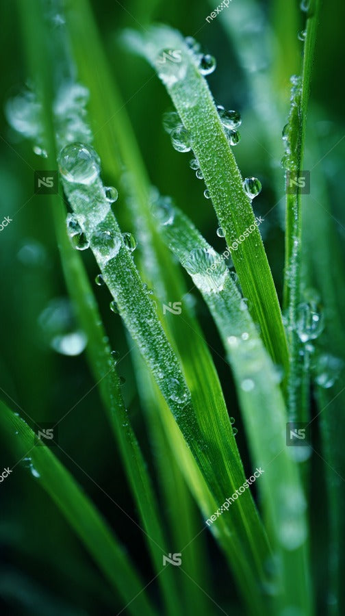 Drops Of Dew On Grass Blades — Stock Photo