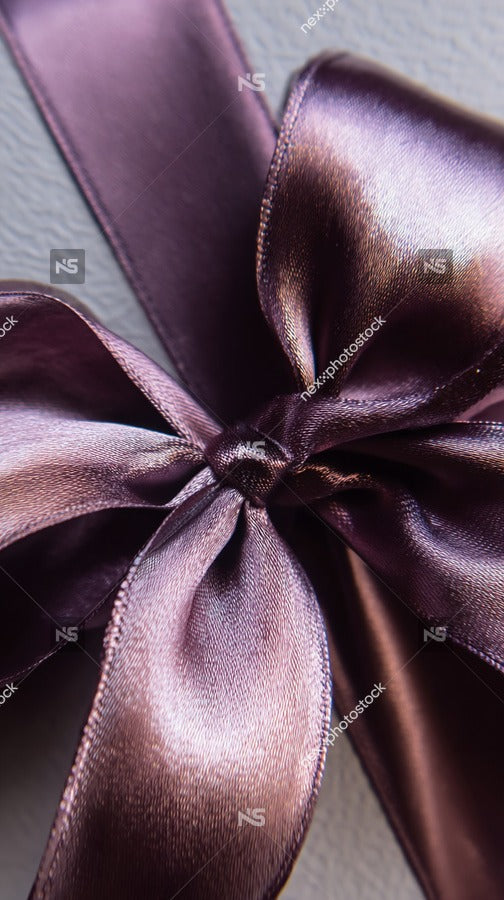 A Purple Bow With A Ribbon Tail Tied In A And Manner — Stock Photo